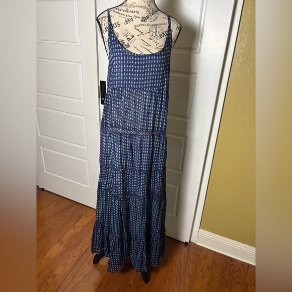 Free People Women Midnight Dance Print Sleeveless Maxi Dress Blue Size NWT - Picture 11 of 13
